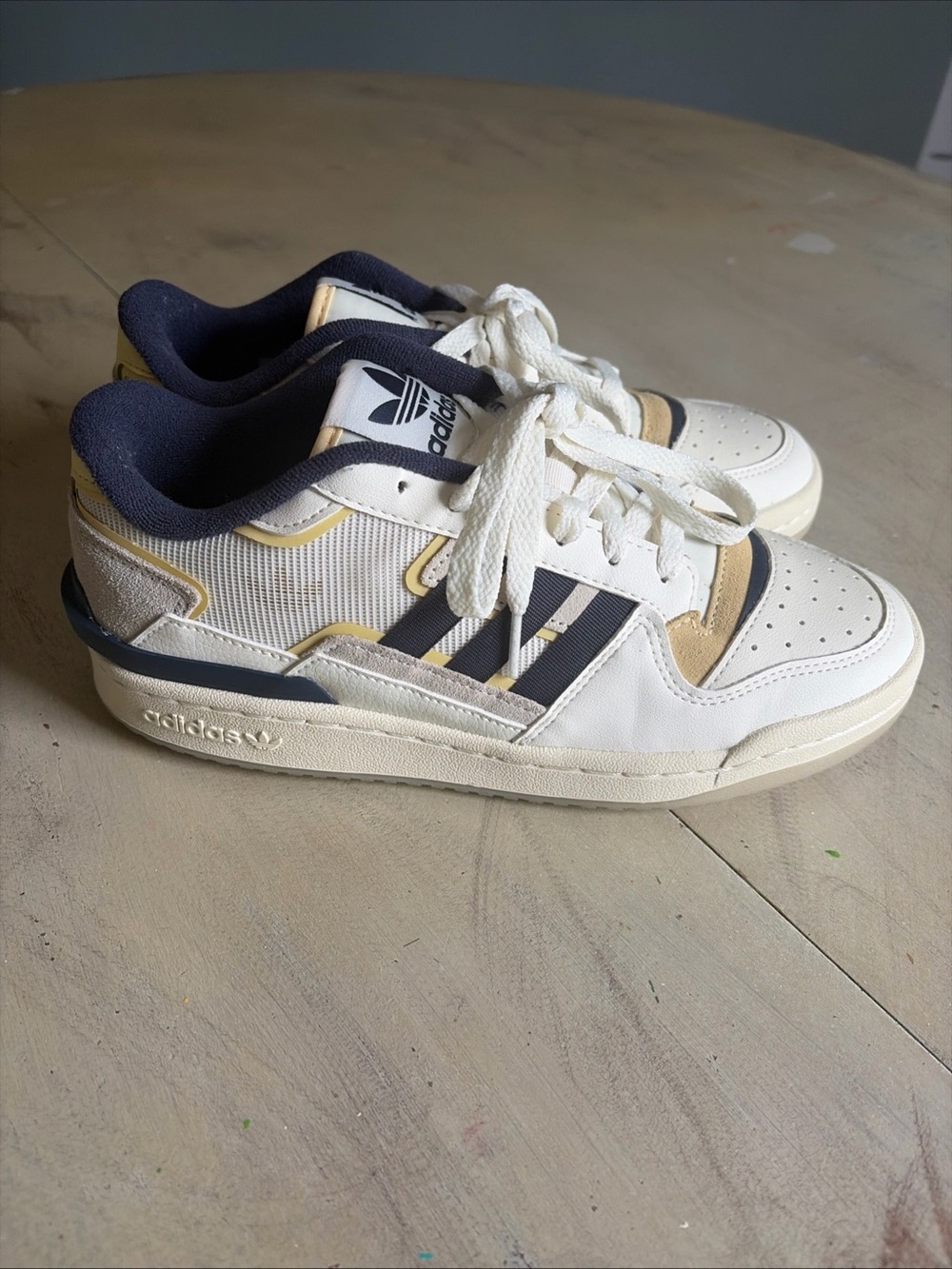 Mens Adidas Forum Exhibit 'Off White Shadow Navy' GX4121 Size 6